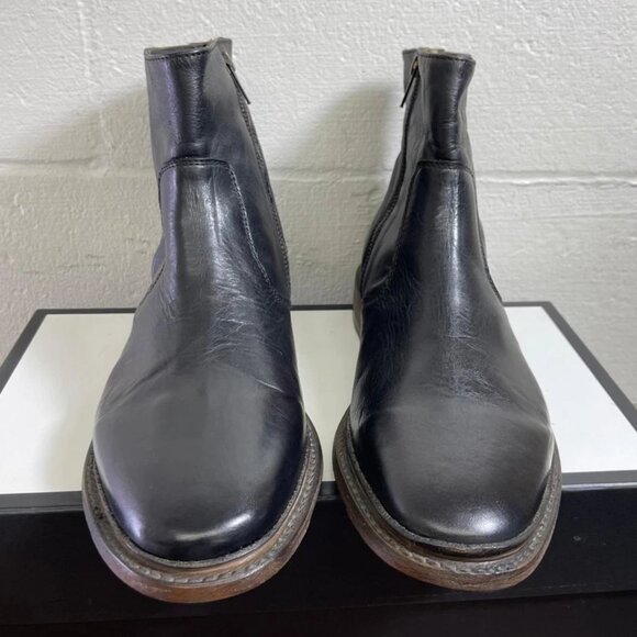 FreeBird Douglas Ankle Boots Black Leather Side Zip Men's Size 9 Made In Mexico - Picture 1 of 11